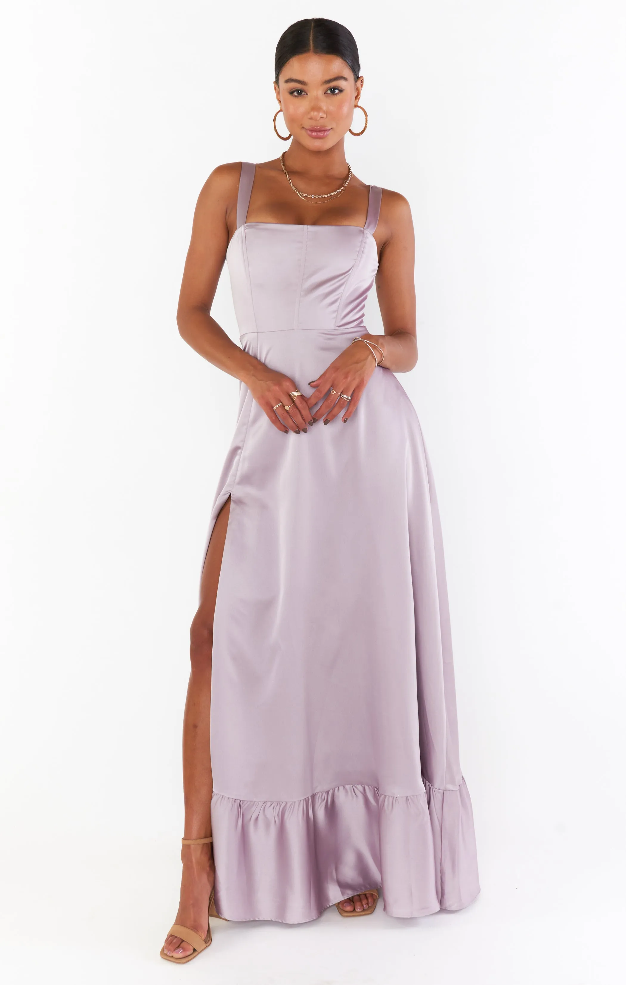 Robe corset Clarissa ~ Satin luxe violet poussiéreux