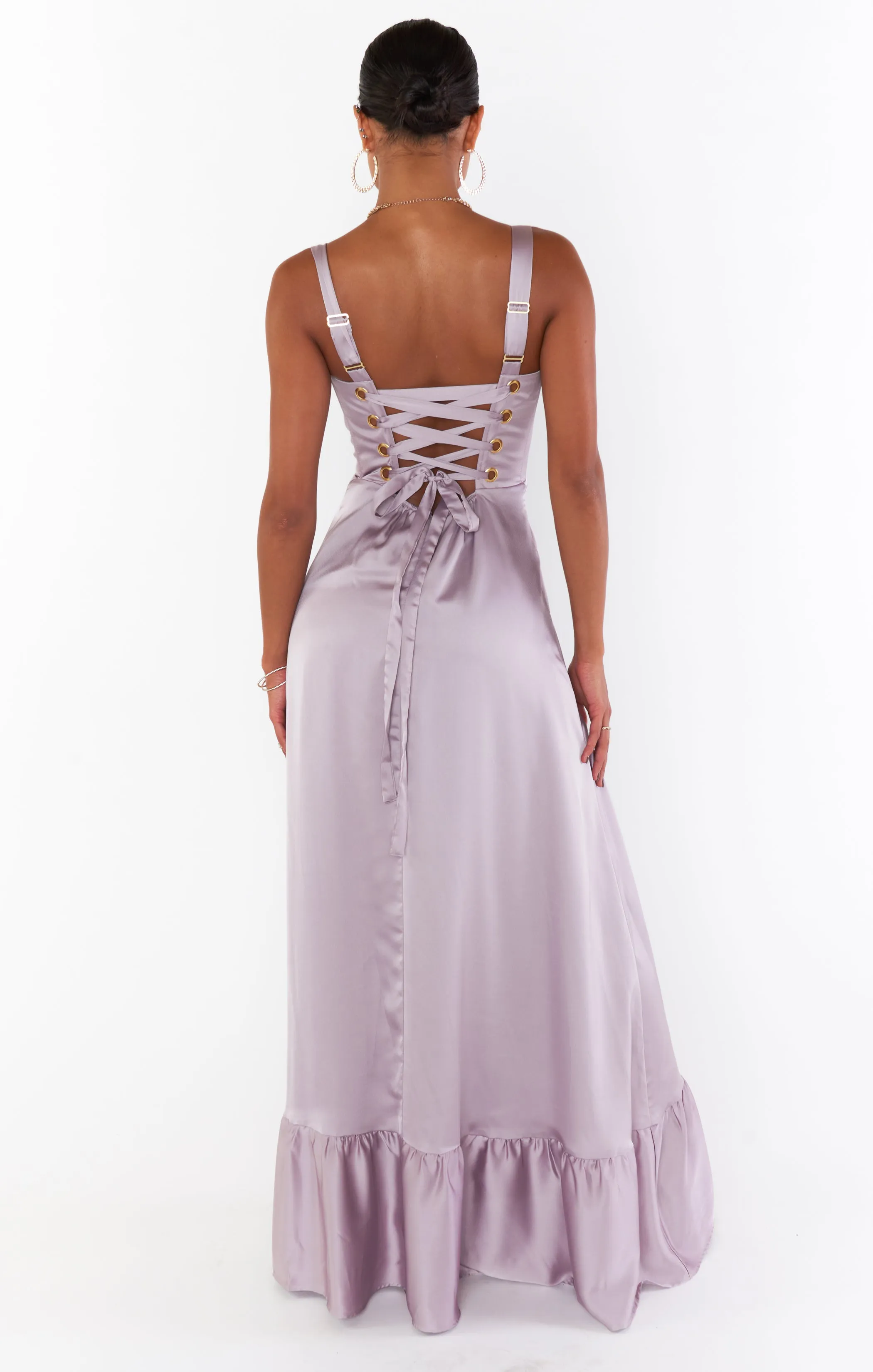 Robe corset Clarissa ~ Satin luxe violet poussiéreux