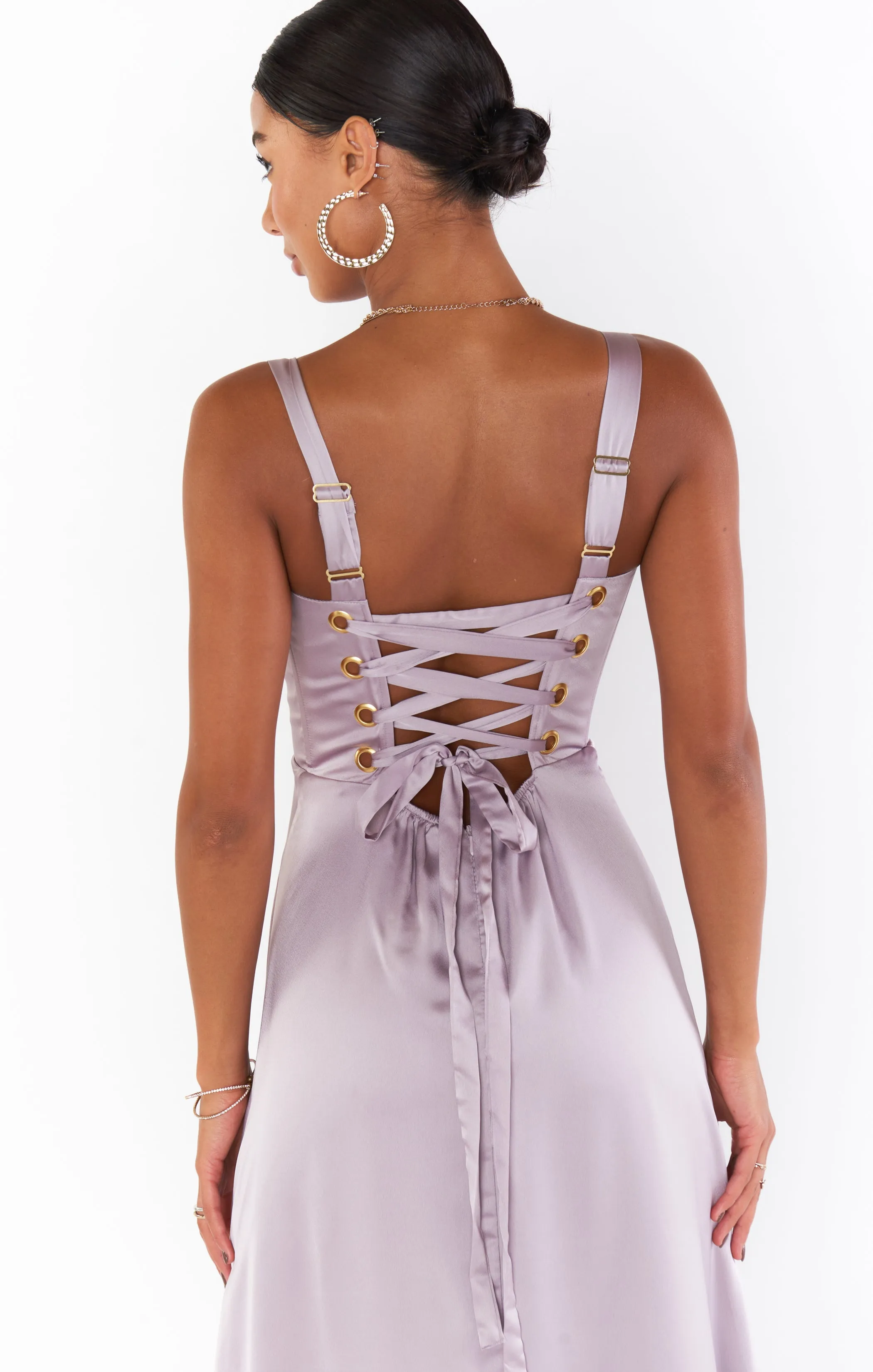 Robe corset Clarissa ~ Satin luxe violet poussiéreux