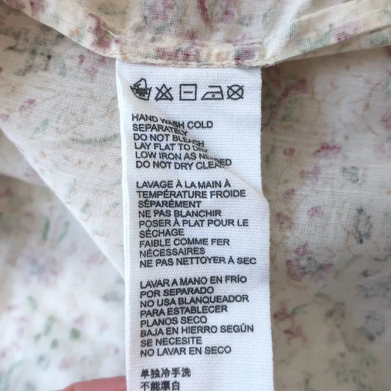 Cleobella Top Katy Crème Imprimé Floral en Coton Taille Large Blouse à Manches Papillon