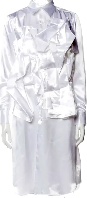 Comme des Garçons Japan. NEW W/TAGS. White PolyTech Midi Length Dress