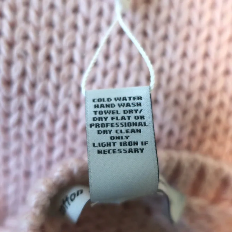 Haut en maille popcorn à manches ballon en coton par Autumn Cashmere - Rose - Taille Très Petite - NEUF