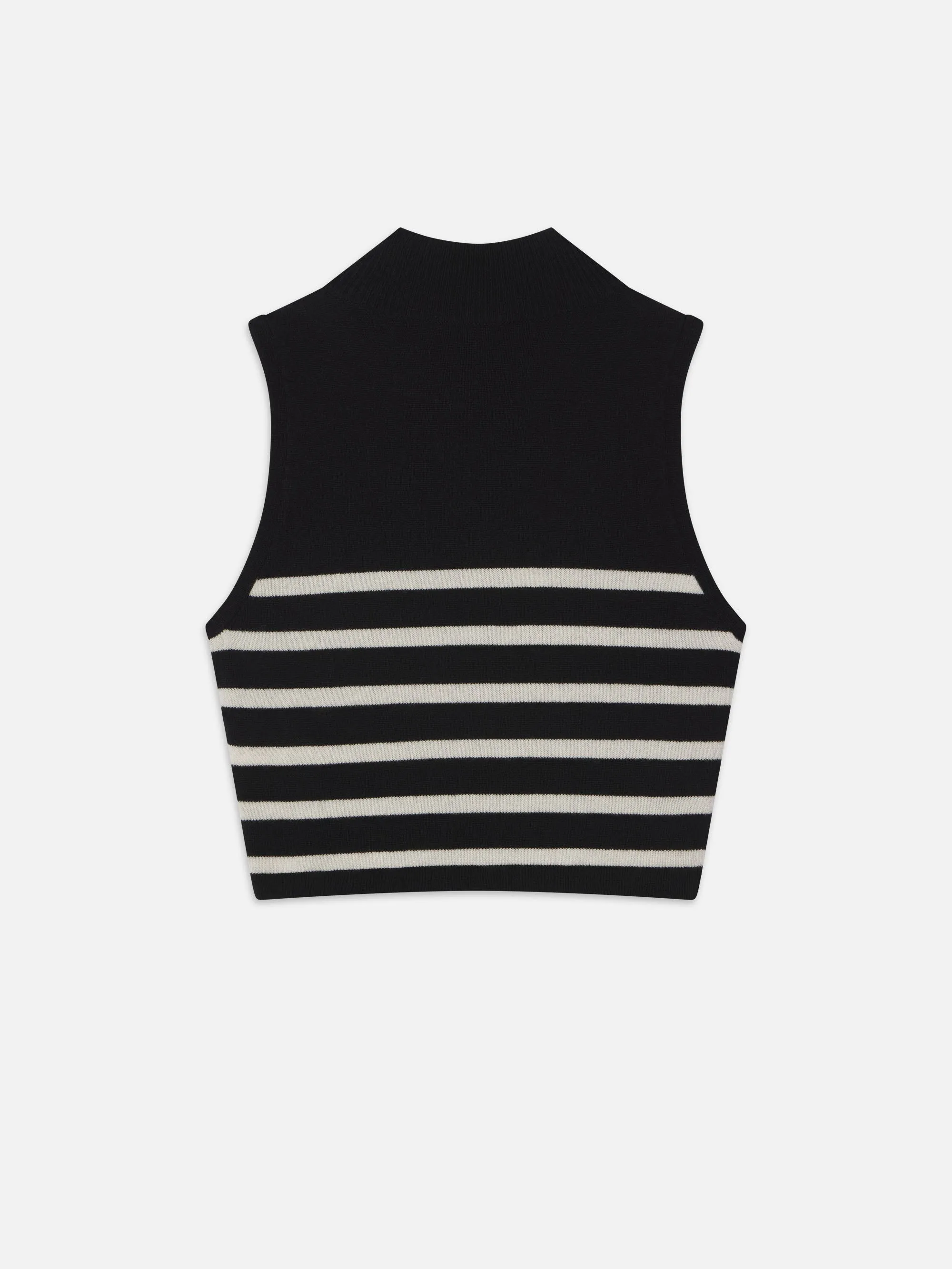 Pull en cachemire cintré à col montant -- Noir multicolore