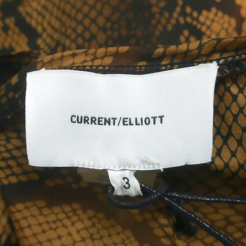 Current/Elliott Débardeur Bermuda Imprimé Peau de Serpent Marron en Coton-Soie Taille 3 NEUF