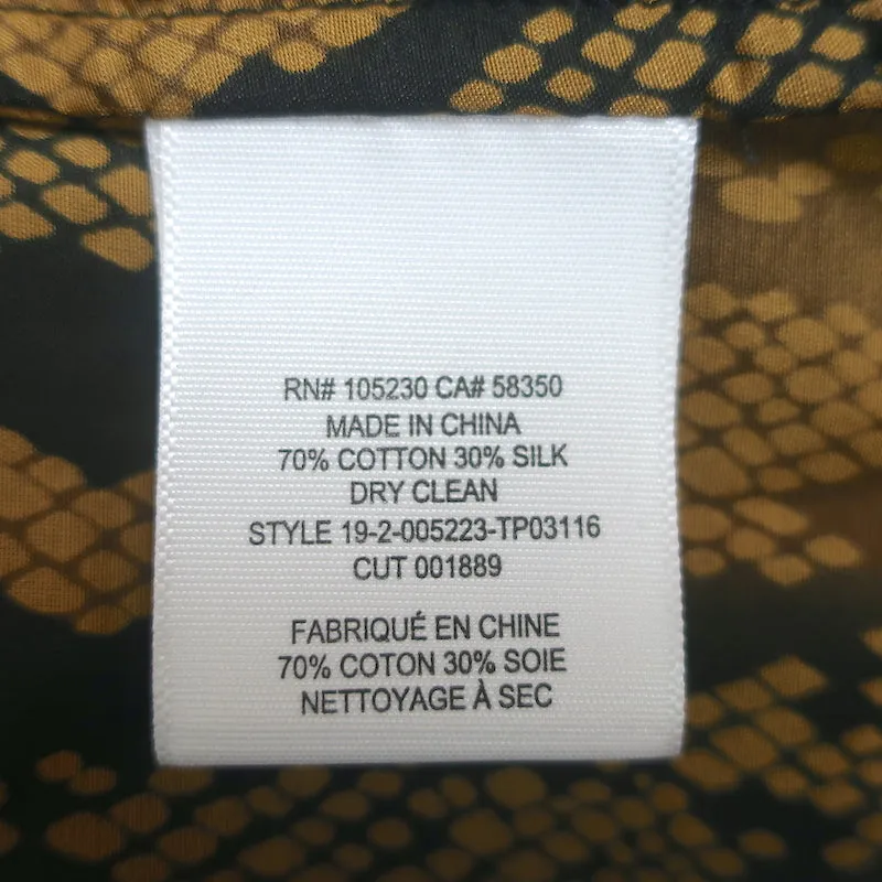 Current/Elliott Débardeur Bermuda Imprimé Peau de Serpent Marron en Coton-Soie Taille 3 NEUF