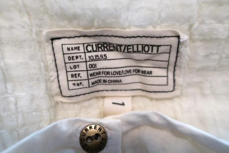 Current/Elliott Camila Trapèze Tank Crème Coton Froissé Taille 1 Haut Sans Manches