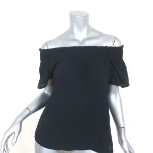 Current/Elliott Off the Shoulder Top Madeline Black Size 0 Short Sleeve Blouse