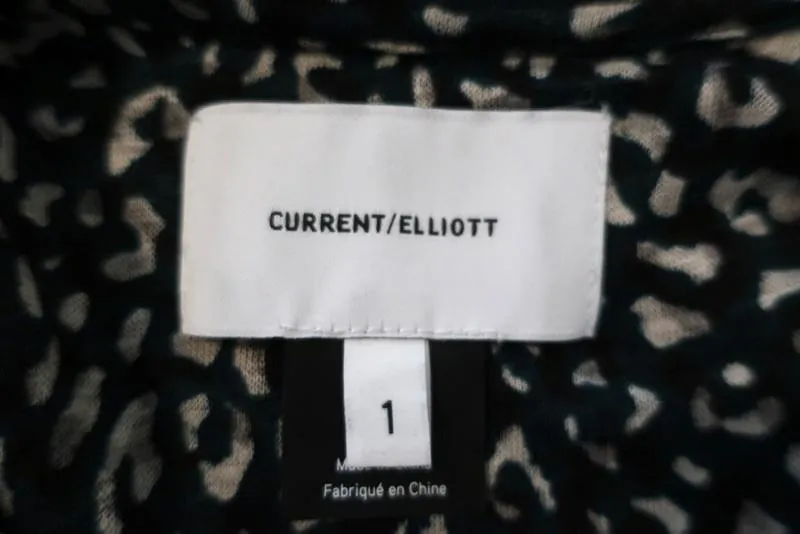 T-shirt Current/Elliott Tee Clary Hunter Green Imprimé Léopard en Lin Taille 1 Haut