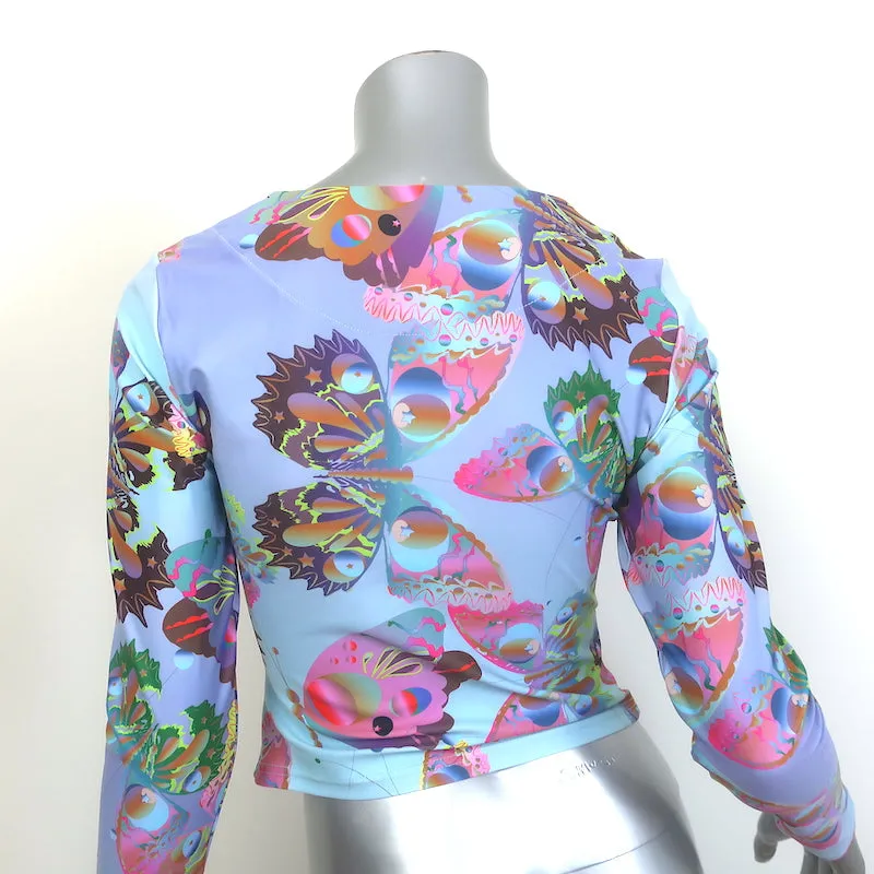 Cynthia Rowley Haut anti-UV imprimé papillon bleu taille moyenne