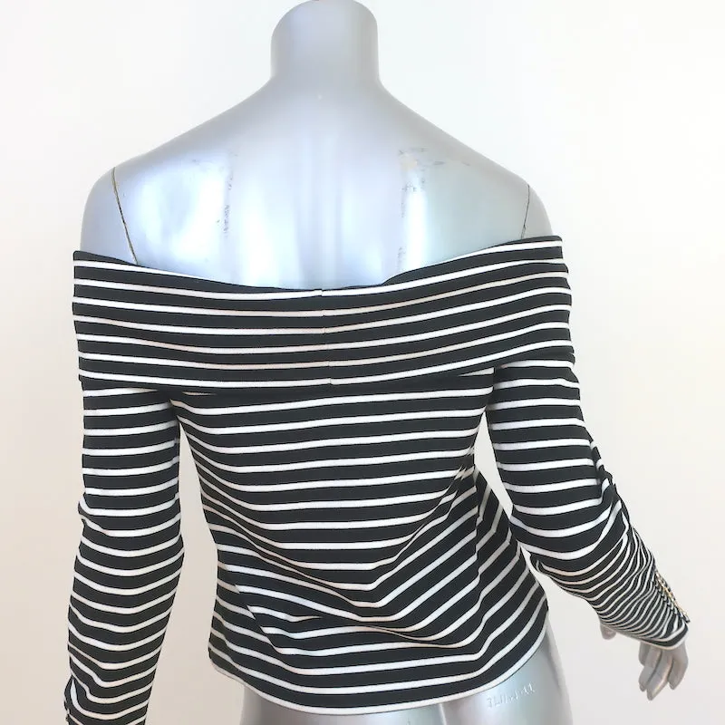 Derek Lam 10 Crosby Haut décolleté Noir/Blanc Rayé Jersey Taille Moyenne