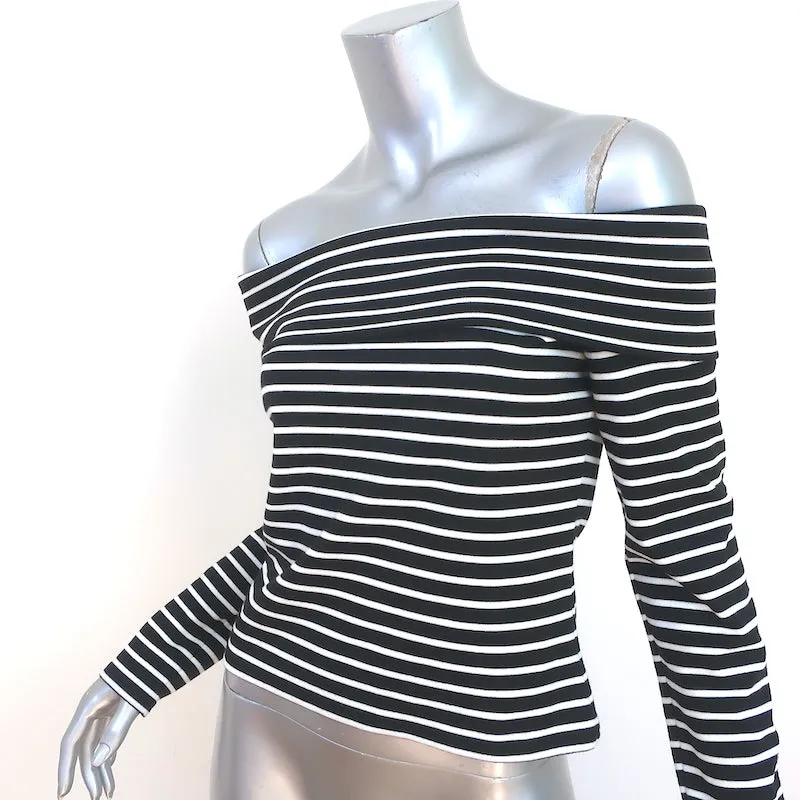 Derek Lam 10 Crosby Haut décolleté Noir/Blanc Rayé Jersey Taille Moyenne