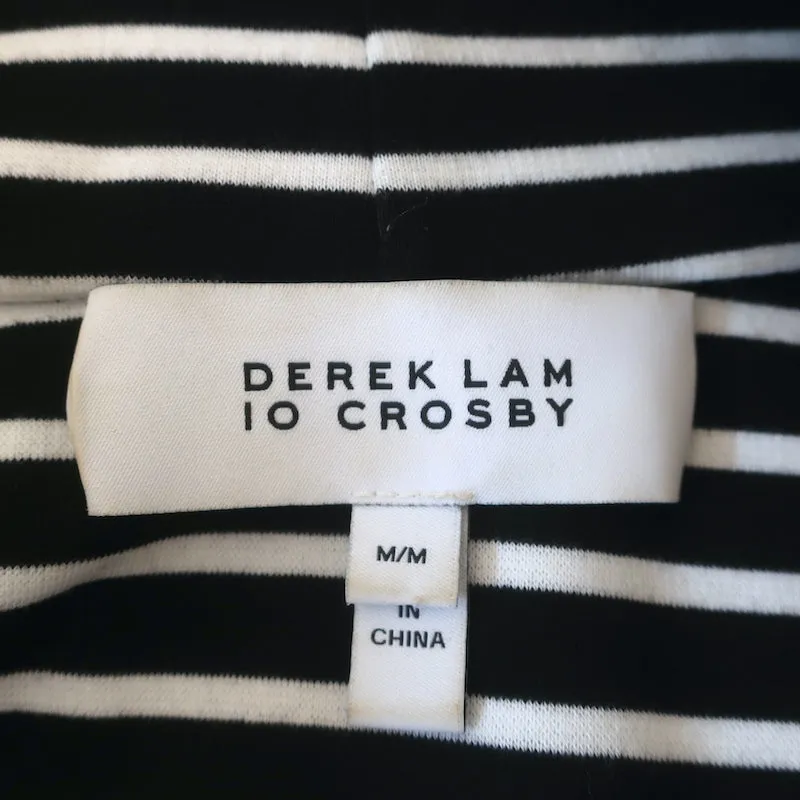 Derek Lam 10 Crosby Haut décolleté Noir/Blanc Rayé Jersey Taille Moyenne