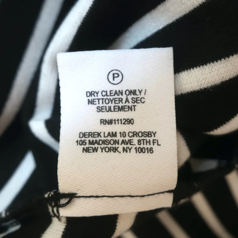 Derek Lam 10 Crosby Haut décolleté Noir/Blanc Rayé Jersey Taille Moyenne