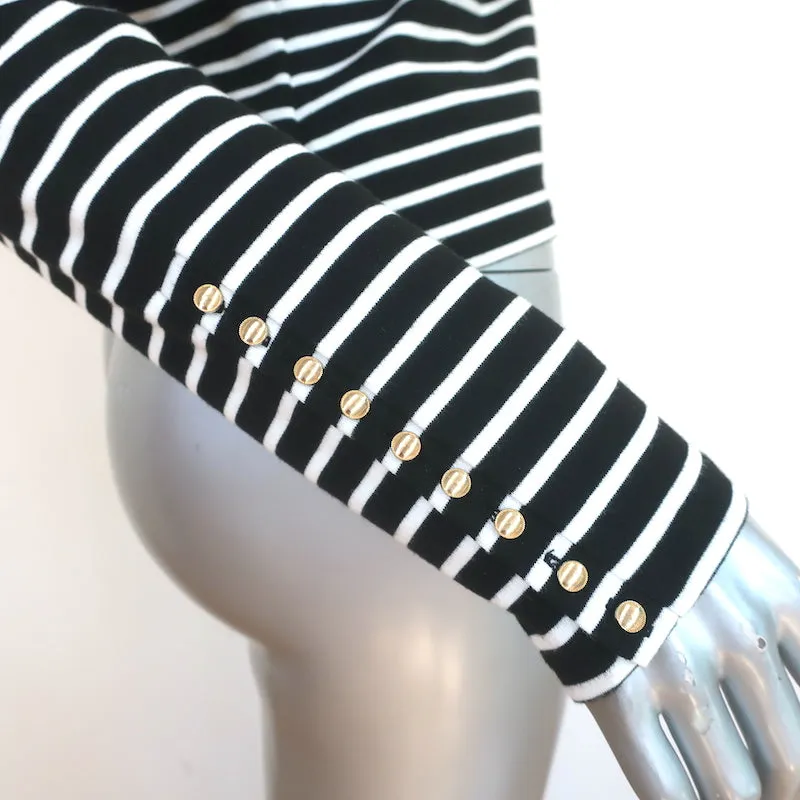 Derek Lam 10 Crosby Haut décolleté Noir/Blanc Rayé Jersey Taille Moyenne