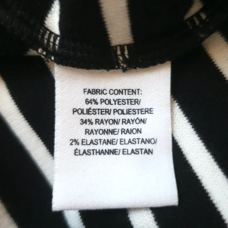 Derek Lam 10 Crosby Haut décolleté Noir/Blanc Rayé Jersey Taille Moyenne