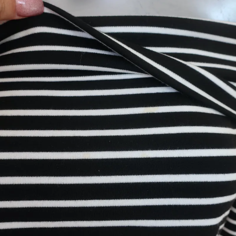 Derek Lam 10 Crosby Haut décolleté Noir/Blanc Rayé Jersey Taille Moyenne