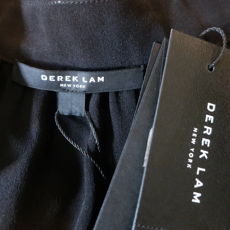 Derek Lam Chemisier à Nœud Papillon Sonia en Soie Noire Taille US 10 Haut à Manches Longues NEUF