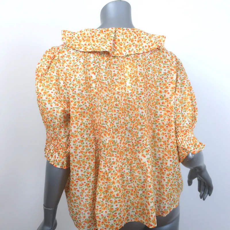 Doen Henri Clementine Haut à Volants Daisy Fields Imprimé Fleuri en Coton Taille Large NEUF