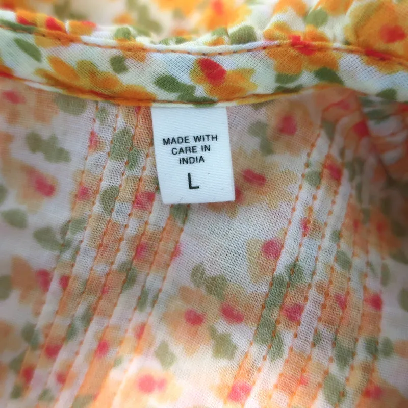 Doen Henri Clementine Haut à Volants Daisy Fields Imprimé Fleuri en Coton Taille Large NEUF