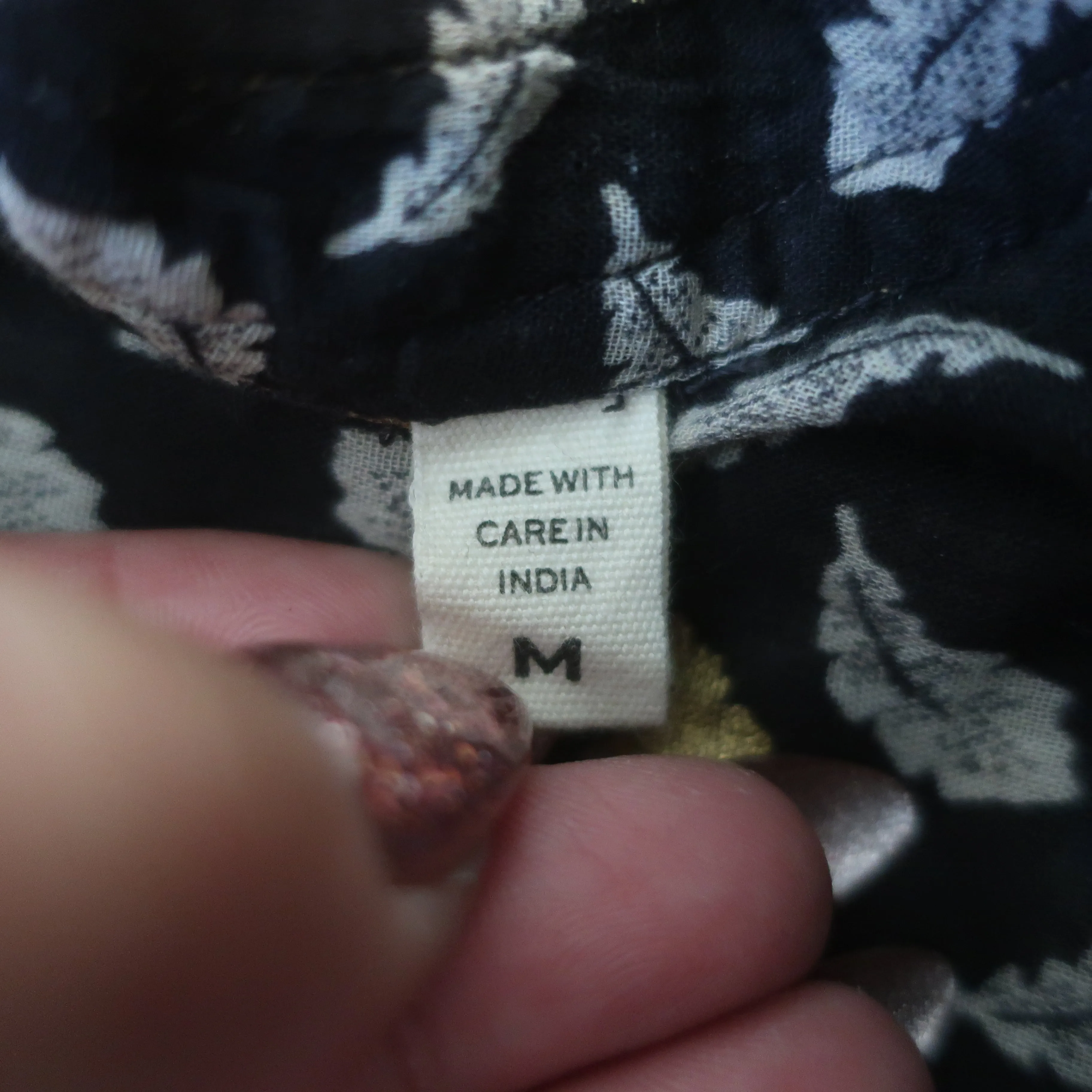 Doen Blouse à Col Noué Norma Imprimé Feuille Charbon Voile Taille Moyenne Manches Longues