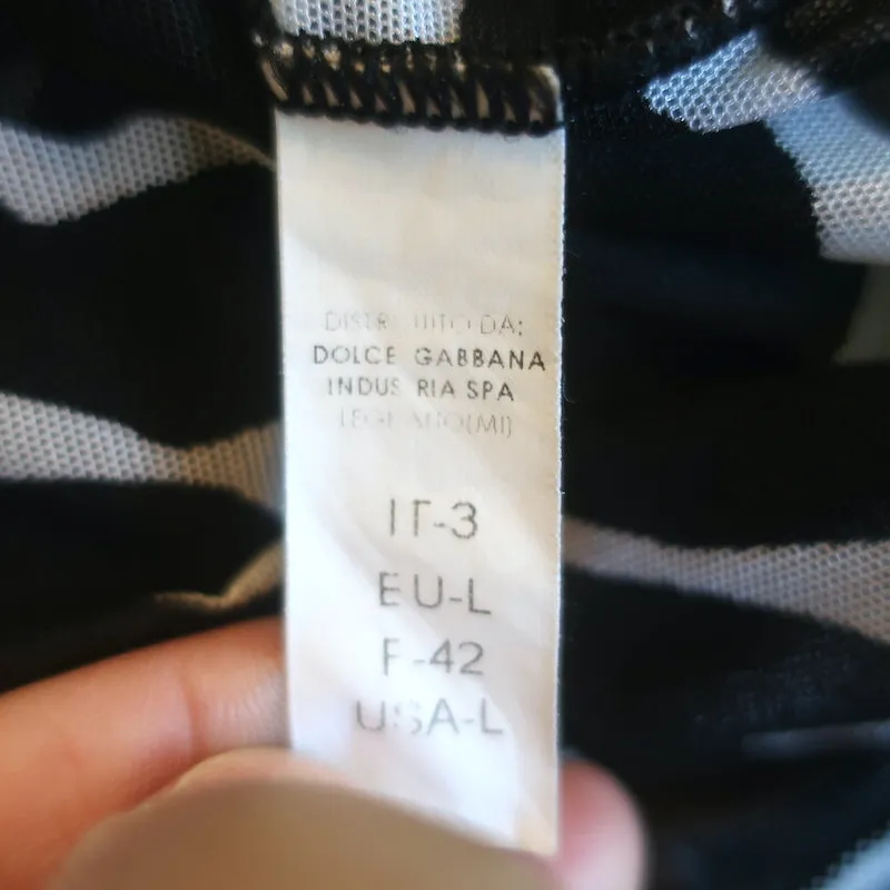 Dolce & Gabbana Sous-vêtements Haut en maille imprimé zèbre Noir/Blanc Taille L