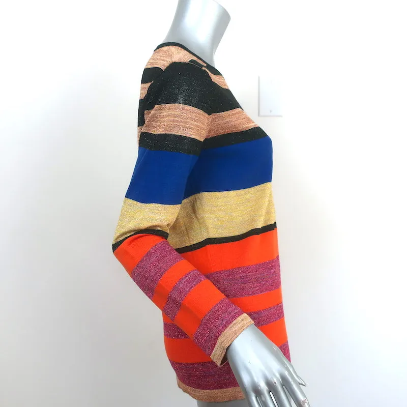 Dries Van Noten Haut en maille métallique rayé Or/Multicolore Taille Très Petit