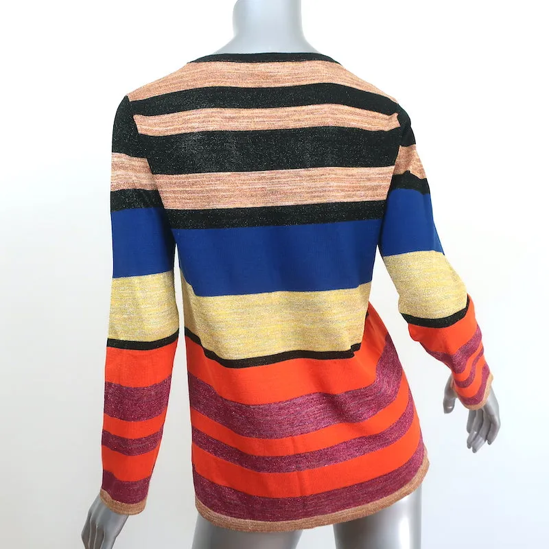 Dries Van Noten Haut en maille métallique rayé Or/Multicolore Taille Très Petit