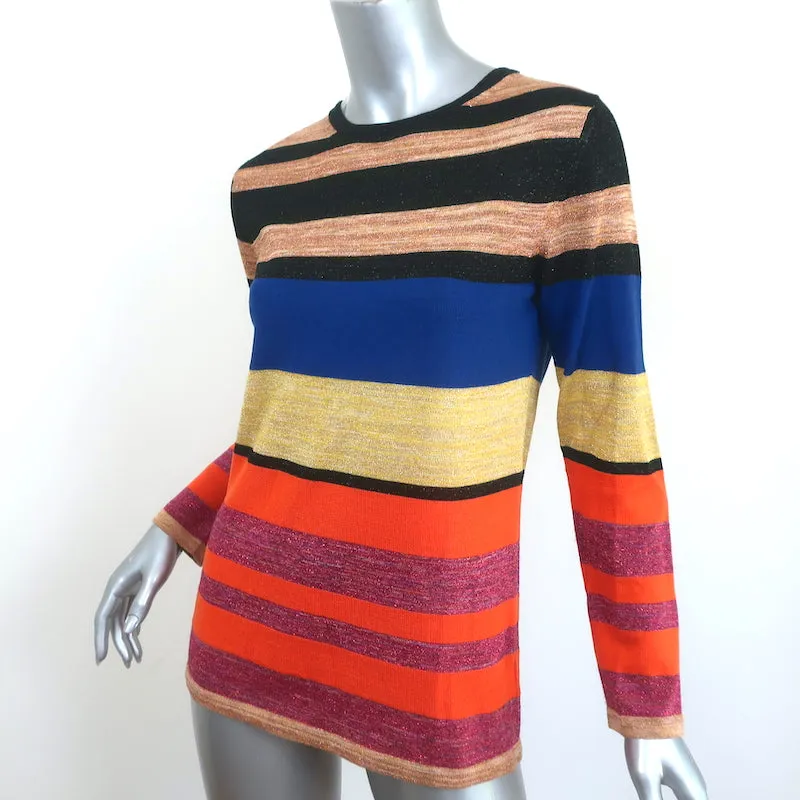 Dries Van Noten Haut en maille métallique rayé Or/Multicolore Taille Très Petit