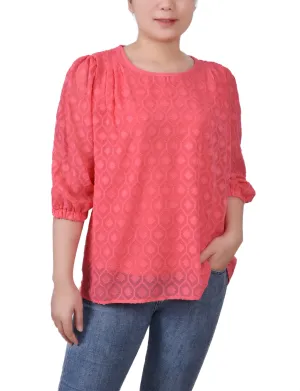 Elbow Sleeve Clip Blouse
