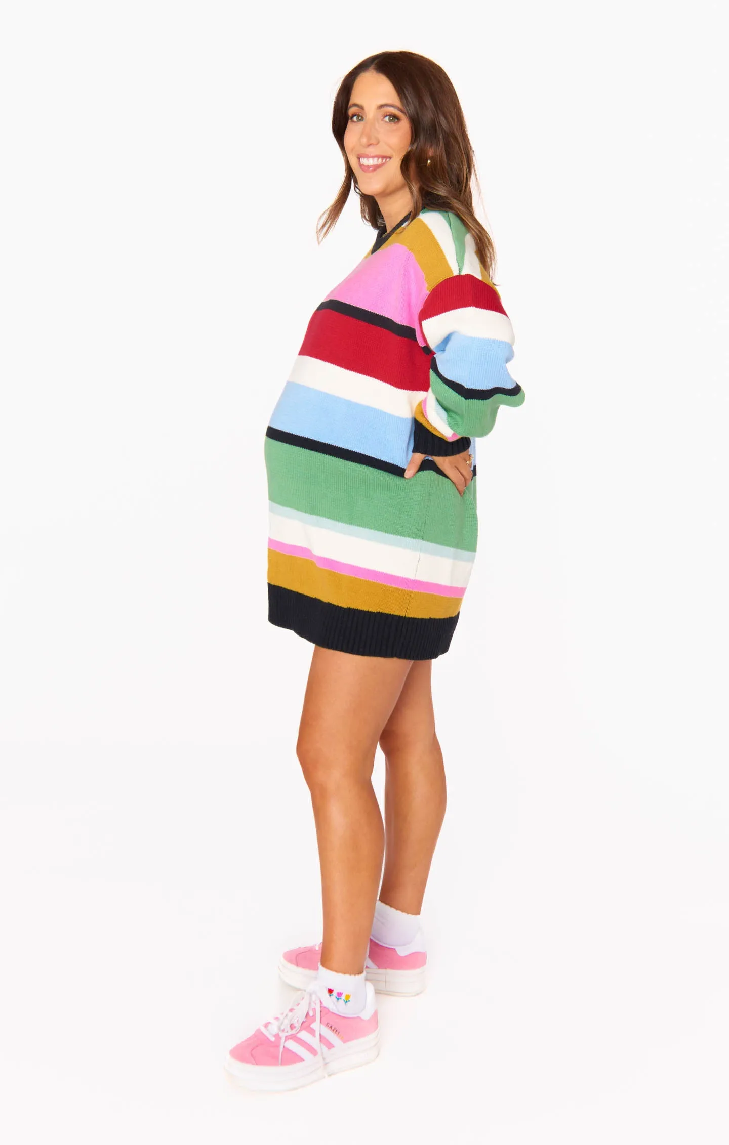 Pull tunique Ember ~ Tricot rayé multicolore