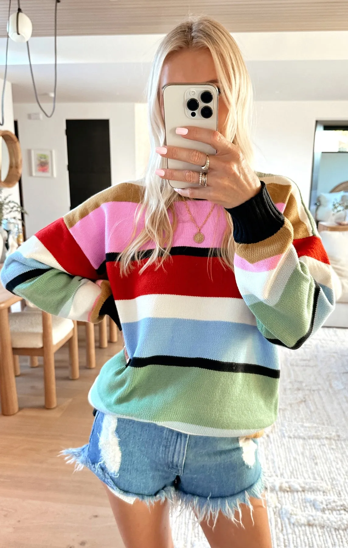 Pull tunique Ember ~ Tricot rayé multicolore