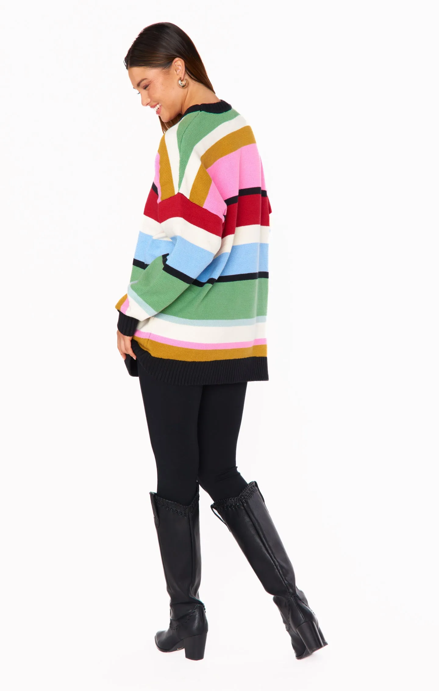 Pull tunique Ember ~ Tricot rayé multicolore