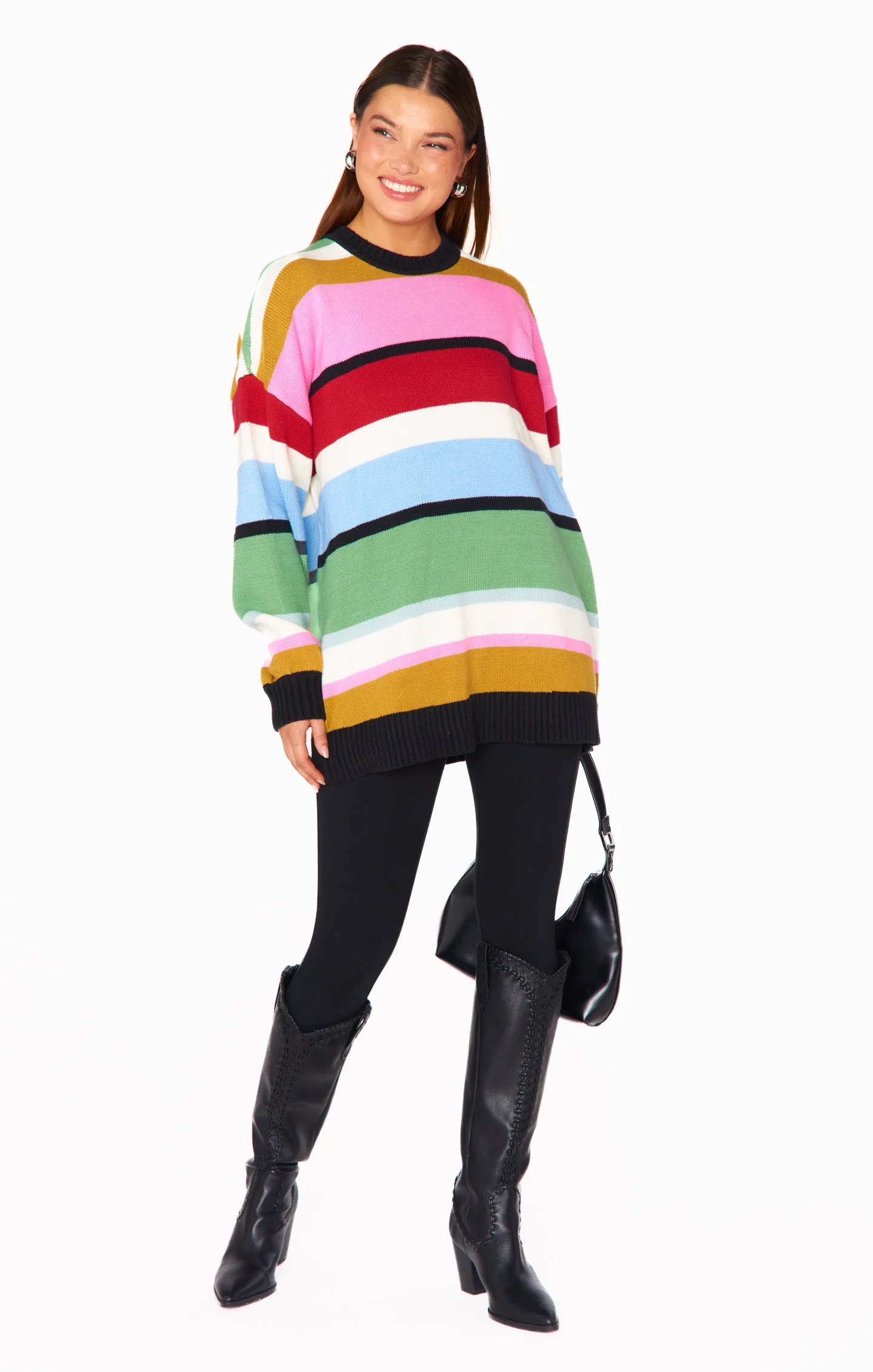 Pull tunique Ember ~ Tricot rayé multicolore