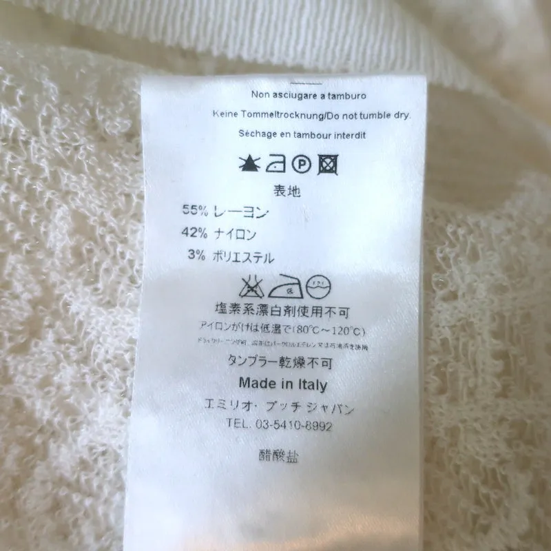 Pull Emilio Pucci à manches longues en dentelle abeille blanc taille extra petit