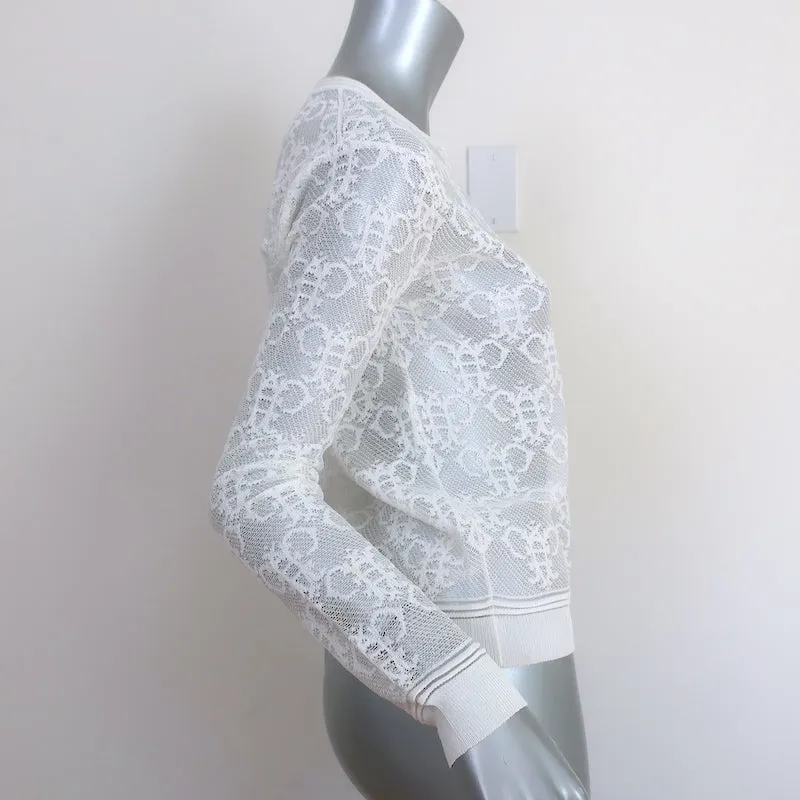 Pull Emilio Pucci à manches longues en dentelle abeille blanc taille extra petit