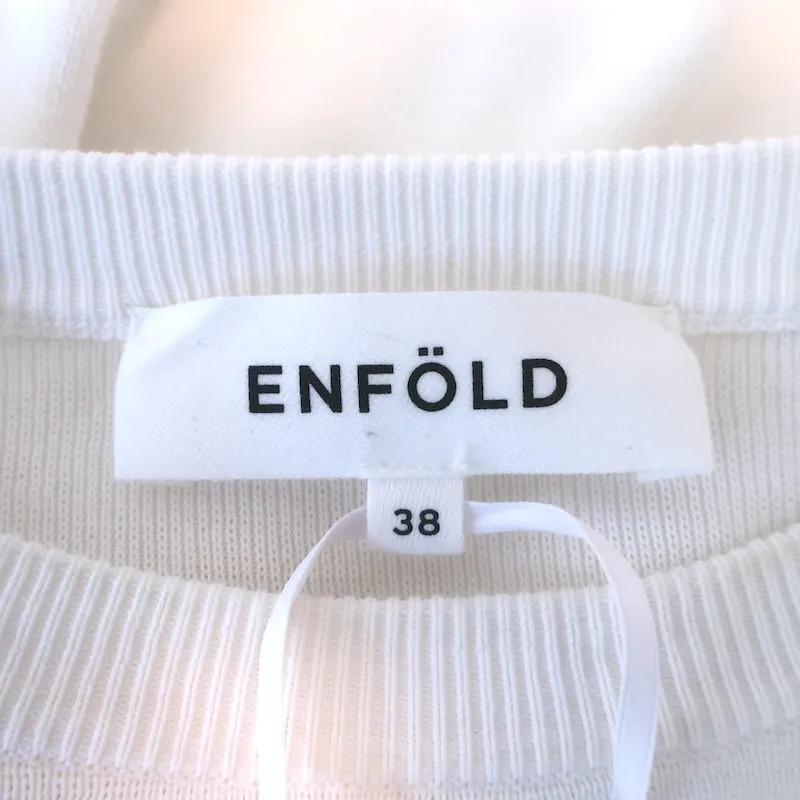 Enfold Haut à Manches en Côtes Crème en Coton Taille 38