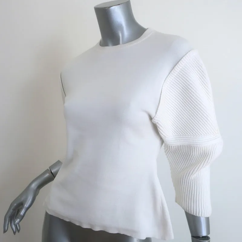 Enfold Haut à Manches en Côtes Crème en Coton Taille 38