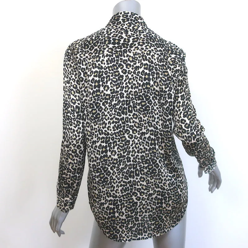 Chemise Equipment Reese en soie à motif léopard Taille Extra Small Manches longues Blouse
