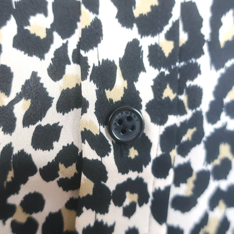 Chemise Equipment Reese en soie à motif léopard Taille Extra Small Manches longues Blouse