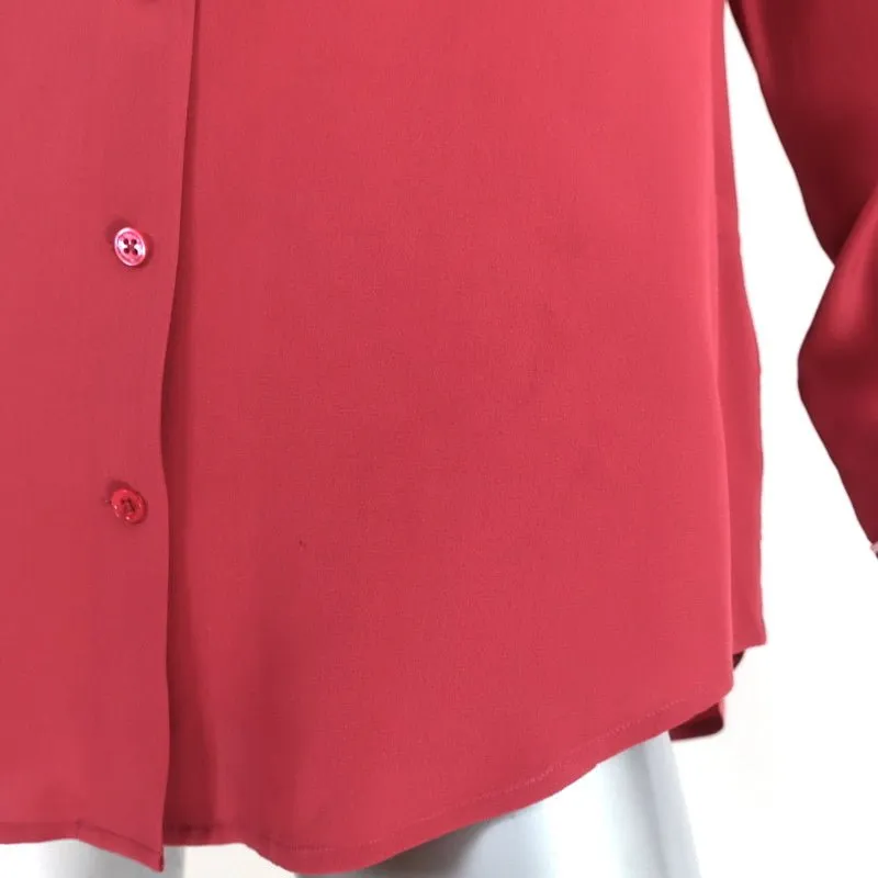 Chemise Equipment Keira Pinot Noir en Soie à Passepoil Taille Moyenne Manches Longues