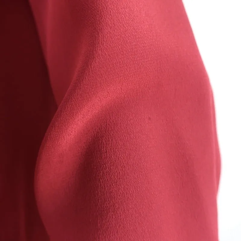 Chemise Equipment Keira Pinot Noir en Soie à Passepoil Taille Moyenne Manches Longues