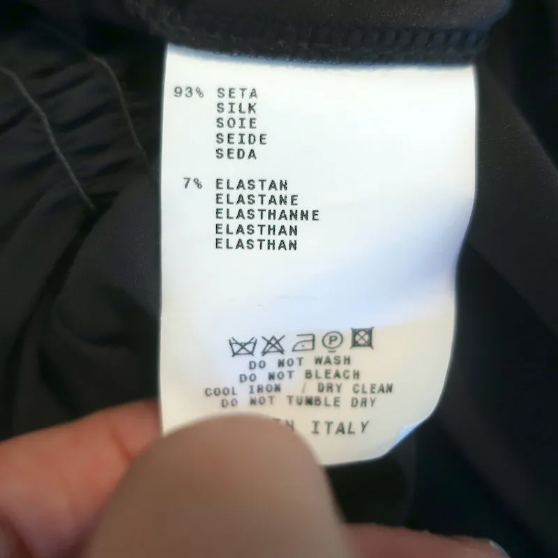 Chemise Etro Noir en Satin de Soie Élasticisé Taille 40