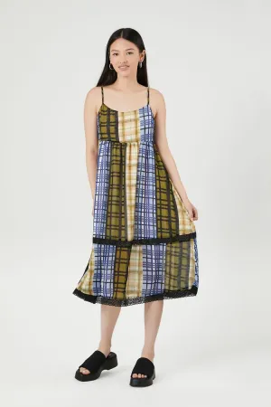 Forever 21 Women's Reworked Plaid Midi Dress Blue/Multi Forever 21