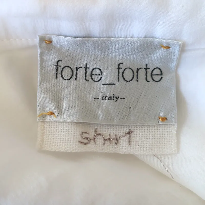 Forte Forte Chemise à Volants Blanc Coton-Soie Taille 1 Haut à Manches Longues