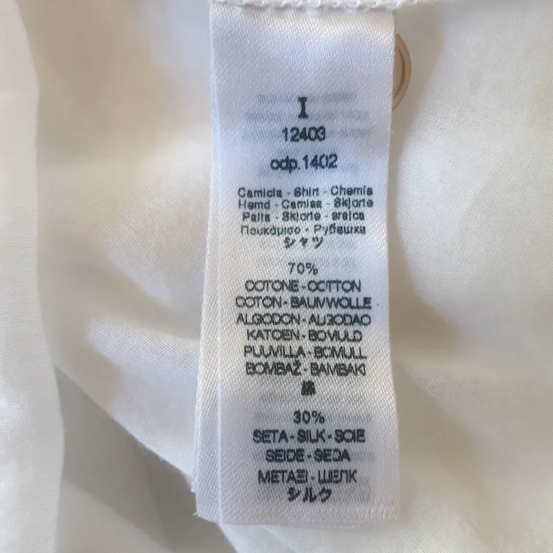 Forte Forte Chemise à Volants Blanc Coton-Soie Taille 1 Haut à Manches Longues