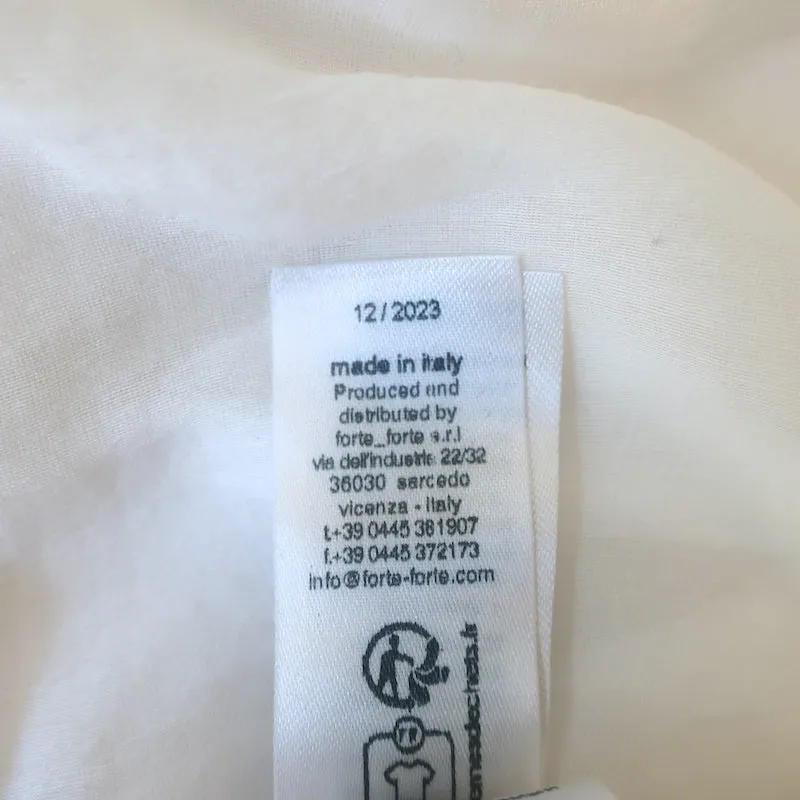 Forte Forte Chemise à Volants Blanc Coton-Soie Taille 1 Haut à Manches Longues