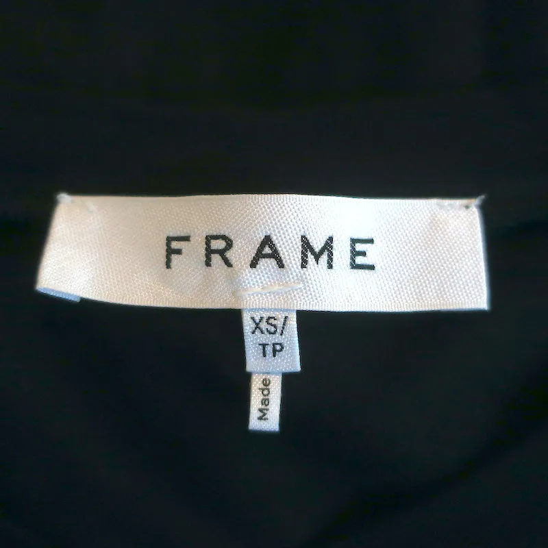 FRAME T-shirt à manches ballon noir en jersey extensible Taille Très Petite