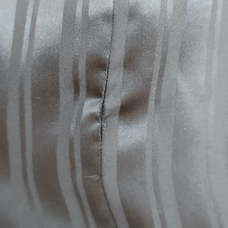 FRAME Blouse à encolure keyhole Noir Jacquard Rayé Soie Taille Petite Haut à Manches Longues