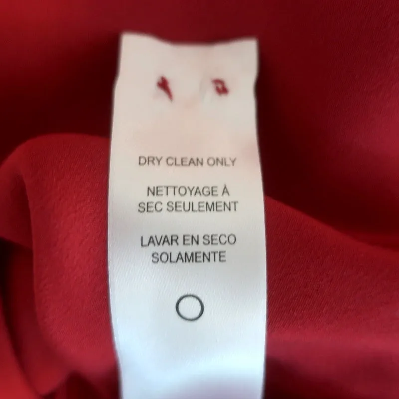 FRAME Blouse à manches ballon Olivia Rouge à lèvres Rouge Soie Taille Petit Boutonnée