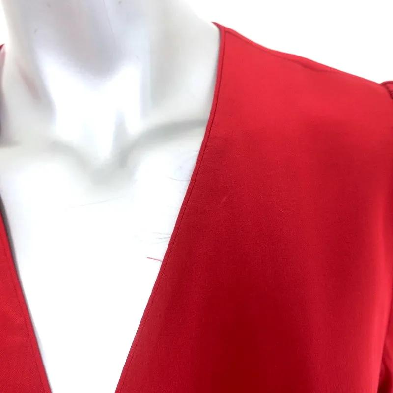 FRAME Blouse à manches ballon Olivia Rouge à lèvres Rouge Soie Taille Petit Boutonnée